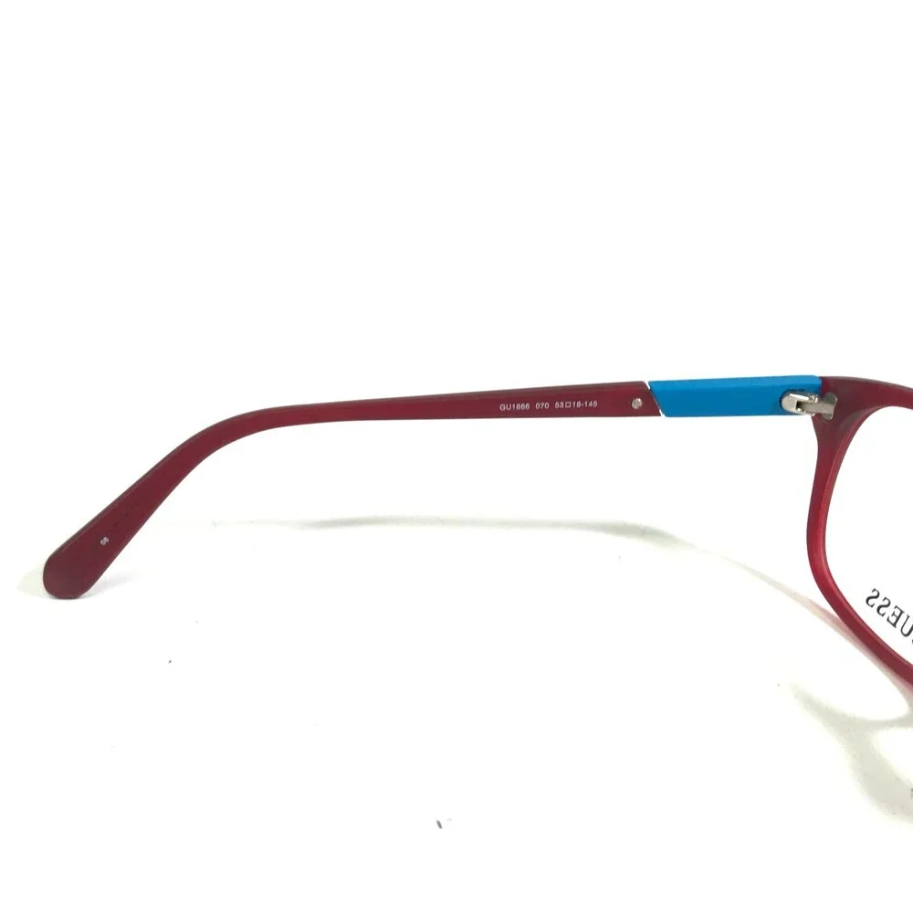 Guess Eyeglasses Frames GU1866 070 Blue Matte Red Square Full Rim 53-18-145